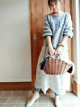 「FRAMeWORK（フレームワーク）のアイテム（スウェット）」を使った、mmmm ☆さん（レディース・157cm）の春コーディネート