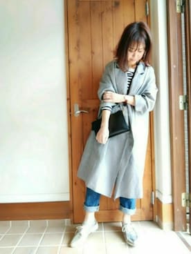「ADAM ET ROPE'（アダムエロペ）のアイテム（トレンチコート）」を使った、mmmm ☆さん（レディース・157cm）の春コーディネート
