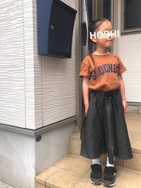 「devirock（デビロック）の全20柄 プリント半袖Tシャツ（Tシャツ/カットソー）」を使った、HOSHIさん（キッズ・110cm）の春コーディネート