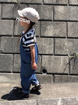 「おんなのこコーデ」｜「アイテム（サロペット/オーバーオール）」を使った、HOSHIさん（キッズ・104cm）の夏コーディネート