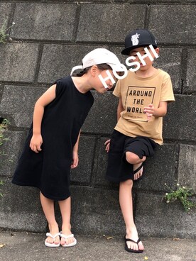 「着まわしコーデ」｜「アイテム（ワンピース/ドレス）」を使った、HOSHIさん（キッズ・110cm）の夏コーディネート