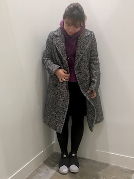 「GARAGE OF GOOD CLOTHING（ガレージオブグッドクロージング）のアイテム（ジャケット/アウター）」を使った、annaさん（レディース・148cm）の冬コーディネート