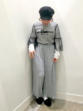 「earth music&ecology（アースミュージックアンドエコロジー）のアイテム（キャスケット、ブラック系）」を使った、annaさん（レディース・148cm）の冬コーディネート