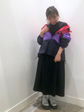 「GARAGE OF GOOD CLOTHING（ガレージオブグッドクロージング）のアイテム（ジャケット/アウター）」を使った、annaさん（レディース・148cm）の秋コーディネート