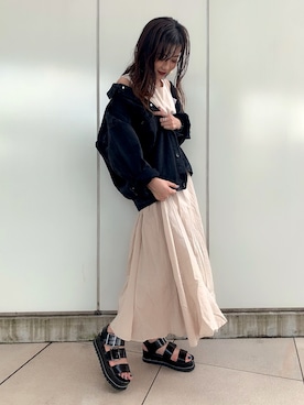 「JEANASIS（ジーナシス）のアイテム（デニムジャケット）」を使った、MIKUさん（レディース・158cm）の夏コーディネート