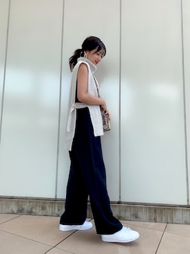 「JEANASIS（ジーナシス）のハコショルダーミニ/830977（ショルダーバッグ）」を使った、MIKUさん（レディース・158cm）の夏コーディネート