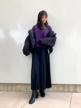 「シック」｜「アイテム（ブルゾン）」を使った、MIKUさん（レディース・158cm）の秋コーディネート
