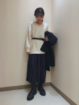 「グリッター」｜「アイテム（その他アウター）」を使った、MIKUさん（レディース・158cm）の秋コーディネート
