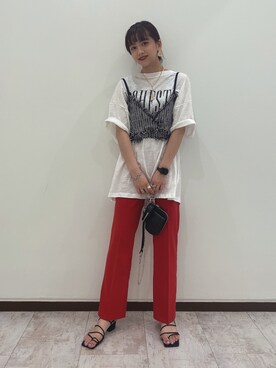 「JEANASIS（ジーナシス）のアイテム（その他トップス）」を使った、MIKUさん（レディース・158cm）の春コーディネート