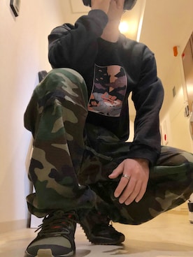 「BlackEyePatch（ブラックアイパッチ）のアイテム（スウェット）」を使った、こーすけ@surfさん（メンズ・167cm）の春コーディネート