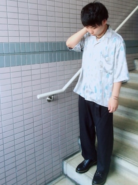 「アイテム（バングル/リストバンド）」を使った、Ｎさん（メンズ・163cm・20代）の夏コーディネート