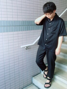 「アイテム（バングル/リストバンド）」を使った、Ｎさん（メンズ・163cm・20代）の夏コーディネート
