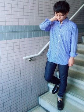 「アイテム（バングル/リストバンド）」を使った、Ｎさん（メンズ・163cm・20代）の夏コーディネート