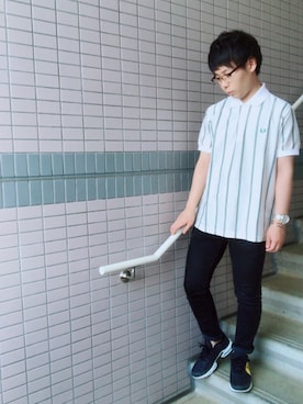 「アイテム（バングル/リストバンド）」を使った、Ｎさん（メンズ・163cm・20代）の夏コーディネート
