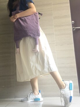 「UNIQUE（ユニーク）のアイテム（トップス）」を使った、五花肉的笑容さん（レディース・155cm）の夏コーディネート