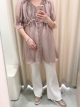 「nice claup」｜「アイテム（チュニック）」を使った、Rino / 骨格ストレートさん（レディース・155cm）の春コーディネート