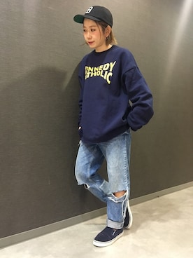 「BRIXTON（ブリクストン）のアイテム」を使った、yumeさん（レディース・155cm）の冬コーディネート
