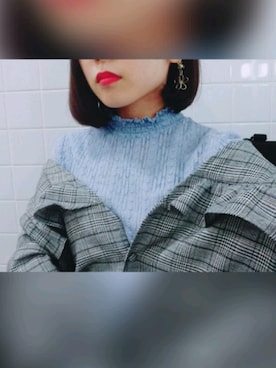 「フリルネック」｜「アイテム（ブルゾン）」を使った、りっぷさん（レディース・143cm）の春コーディネート