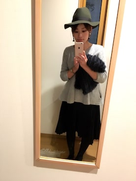 「BEARDSLEY」｜「アイテム（帽子）」を使った、ちゃみぞうさん（レディース・154cm）の冬コーディネート