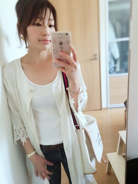 「united bamboo（ユナイテッドバンブー）のアイテム」を使った、ちゃみぞうさん（レディース・155cm）の春コーディネート