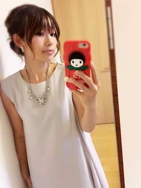 「アイテム（ドレス、グレー系）」を使った、ちゃみぞうさん（レディース・155cm）の秋コーディネート