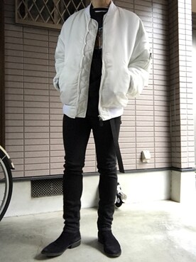 「RAGS McGREGOR （ラグスマックレガー）のアイテム（シューズ）」を使った、まっきんとっしゅさん（メンズ・173cm）の冬コーディネート