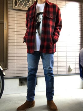 「RAGS McGREGOR （ラグスマックレガー）のアイテム（シューズ）」を使った、まっきんとっしゅさん（メンズ・173cm）の冬コーディネート
