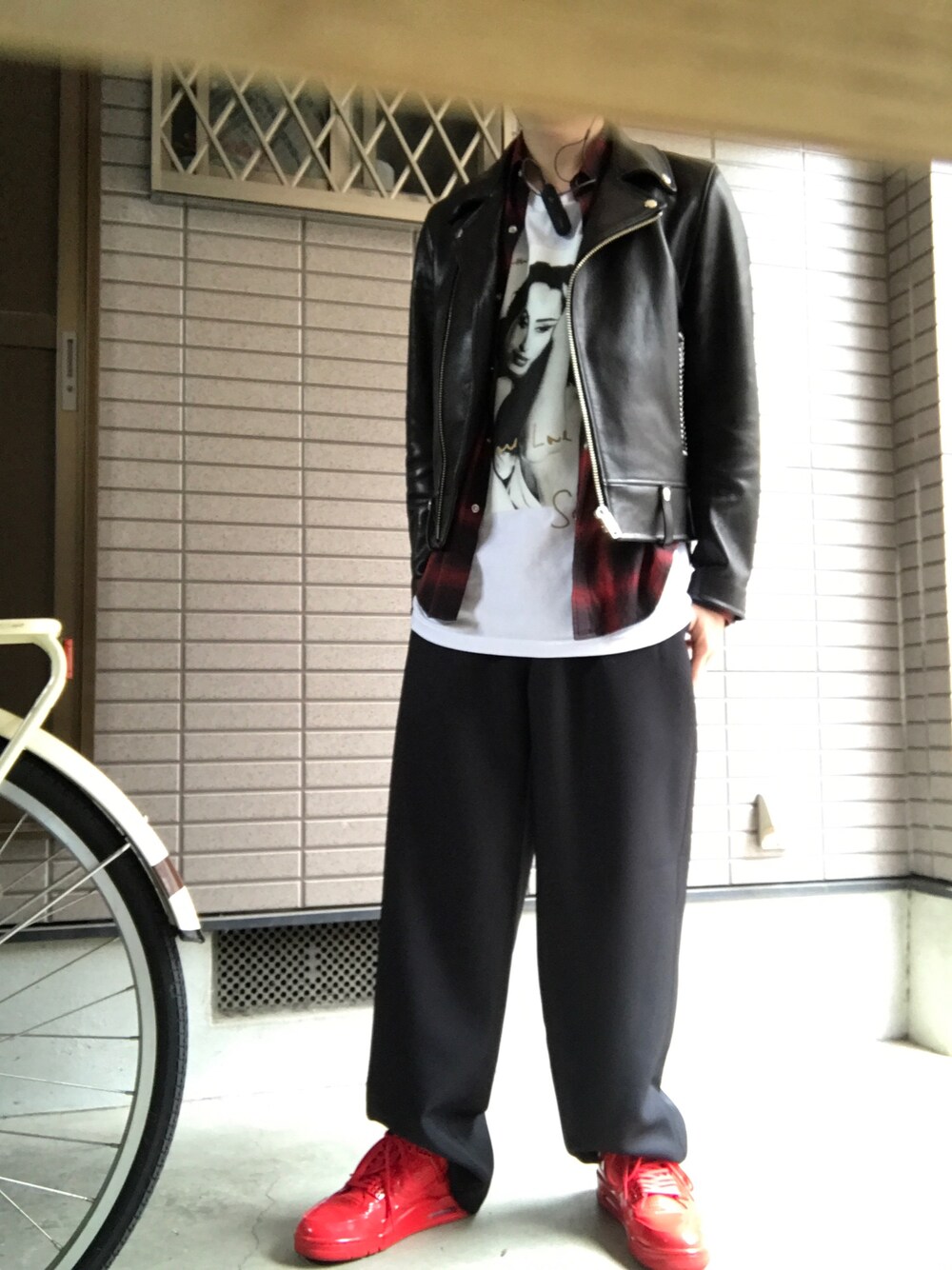 Rags McGREGOR 4BOTTONSレザージャケット RAGS McGREGOR のライダースジャケットを使った人気ファッション