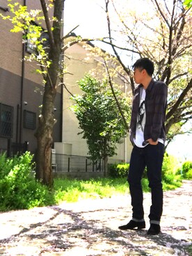 「RAGS McGREGOR （ラグスマックレガー）のアイテム（シューズ）」を使った、まっきんとっしゅさん（メンズ・173cm）の春コーディネート