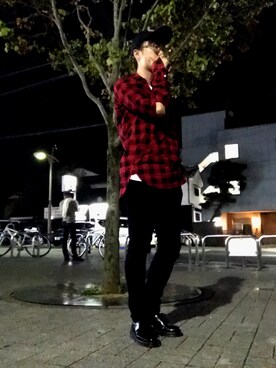 「TAKAHIROMIYASHITATheSoloIst.（タカヒロミヤシタザソロイスト）のアイテム（シャツ/ブラウス）」を使った、まっきんとっしゅさん（メンズ・173cm）の秋コーディネート