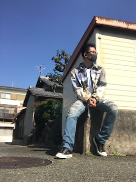 「TAKAHIROMIYASHITATheSoloIst.（タカヒロミヤシタザソロイスト）のアイテム（シャツ/ブラウス）」を使った、まっきんとっしゅさん（メンズ・173cm）の冬コーディネート
