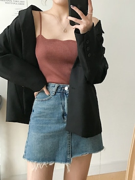 「通勤穿搭」｜「アイテム（キャミソール）」を使った、dwstyle_storeさん（レディース・161cm）の春コーディネート