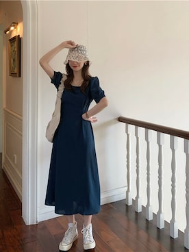 「日焼け対策」｜「アイテム（ワンピース/ドレス）」を使った、dwstyle_storeさん（レディース・162cm）の夏コーディネート