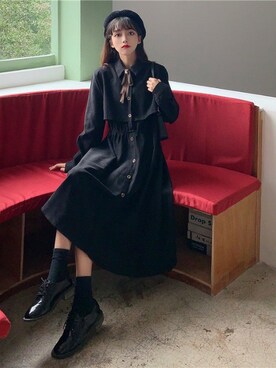 「レディース」｜「アイテム（ハンチング/ベレー帽）」を使った、dwstyle_storeさん（レディース・161cm）の秋コーディネート