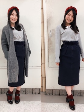 「Bou Jeloud（ブージュルード）のアイテム（その他アウター）」を使った、Childish Linaさん（レディース・149cm）の秋コーディネート