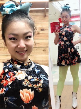 「アメリカン」｜「アイテム（オールインワン・サロペット）」を使った、Childish Linaさん（レディース・150cm）の秋コーディネート