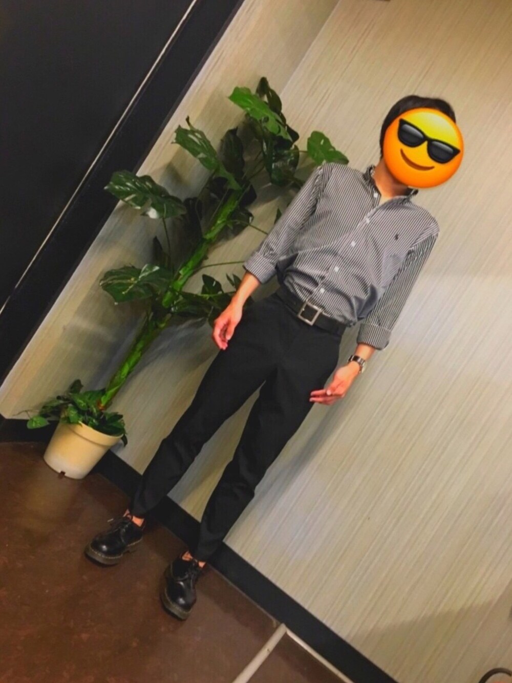 「シンプル、休日スタイル、大人カジュアル、古着、used、Polo Ralph Lauren、ユニクロ、Dr.Martens、いいね、save、フォローお願いします🤑、デート」｜「Dr. MartensのDr.Martens ドクターマーチン 1461Z 3EYE GIBSON SHOE 3ホール ギブソン シューズ 11838002 BLACK（ブーツ、ブラック系）」を使った、ごおるでんさん（メンズ・170cm）の夏コーディネートの1枚目の写真