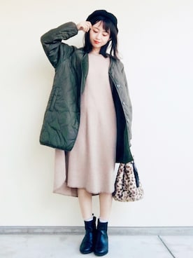 「ストリート服が好き」｜「アイテム（ハンチング/ベレー帽）」を使った、しまゆうさん（レディース・151cm）の秋コーディネート