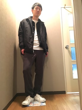 「ジャックパーセル」｜「アイテム（ブルゾン）」を使った、komiさん（メンズ・178cm）の春コーディネート