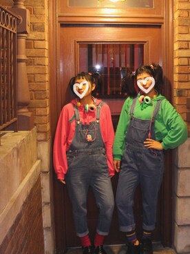 「ユニバ」｜「アイテム（つなぎ/オールインワン）」を使った、rukaさん（レディース・160cm）の春コーディネート