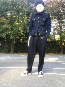 「LEE」｜「アイテム（財布/小物）」を使った、上原 太@岳 人さん（メンズ・175cm）の秋コーディネート