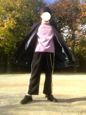 「オーバーコート」｜「アイテム（財布/小物）」を使った、上原 太@岳 人さん（メンズ・175cm）の秋コーディネート