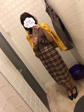 「WC（ダブル シー）のアイテム（カーディガン/ボレロ）」を使った、かさん（レディース・163cm）の秋コーディネート