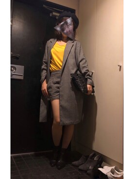 「FREE'S MART（フリーズマート）のアイテム（ハンチング/ベレー帽）」を使った、かさん（レディース・163cm）の秋コーディネート