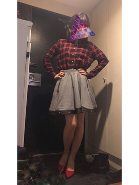 「red」｜「アイテム（パンプス）」を使った、かさん（レディース・163cm）の秋コーディネート