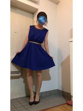 「blue」｜「アイテム（パンプス）」を使った、かさん（レディース・163cm）の冬コーディネート