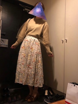 「Supreme.La.La.（シュープリームララ）のアイテム（トップス）」を使った、かさん（レディース・163cm）の秋コーディネート