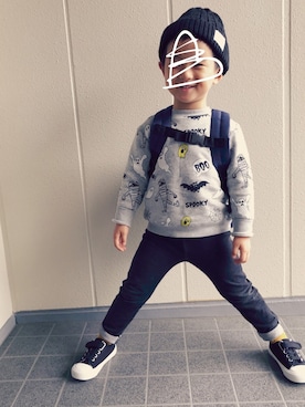 「wearhalloween2017」｜「アイテム（ニットキャップ/ビーニー）」を使った、ancoさん（キッズ・100cm）の秋コーディネート