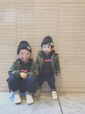 「GAP（ギャップ）のアイテム（ナイロンジャケット）」を使った、ancoさん（キッズ・110cm）の秋コーディネート