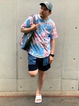 「AVIREX（アヴィレックス）のアイテム（サンダル）」を使った、K.ODAさん（メンズ・178cm）の春コーディネート